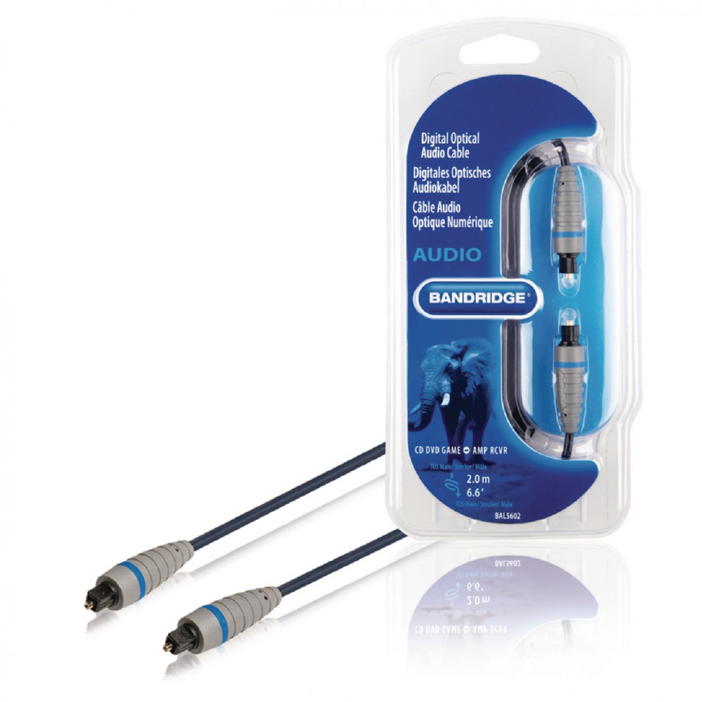 Cablu Optic Digital audio TOSlink - TOSlink, 2m, Bandridge BAL5602