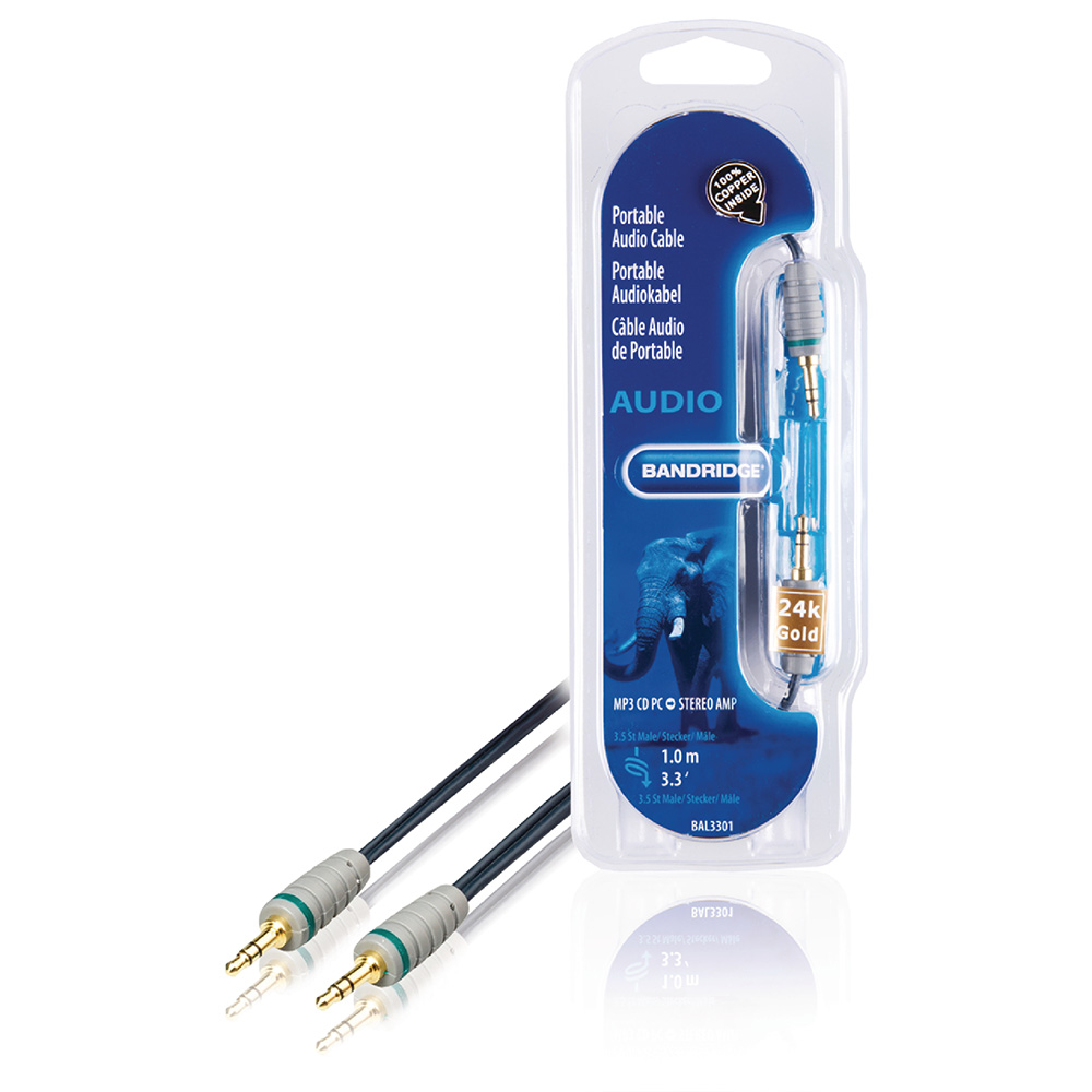 Cablu Audio Stereo JACK 3.5 -JACK 3.5 1M Bandridge BAL3301