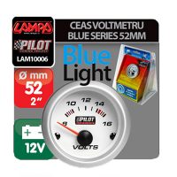 Ceas Voltmetru Pilot Instruments Blue-Light Series, 8-16, Illuminare Albastru