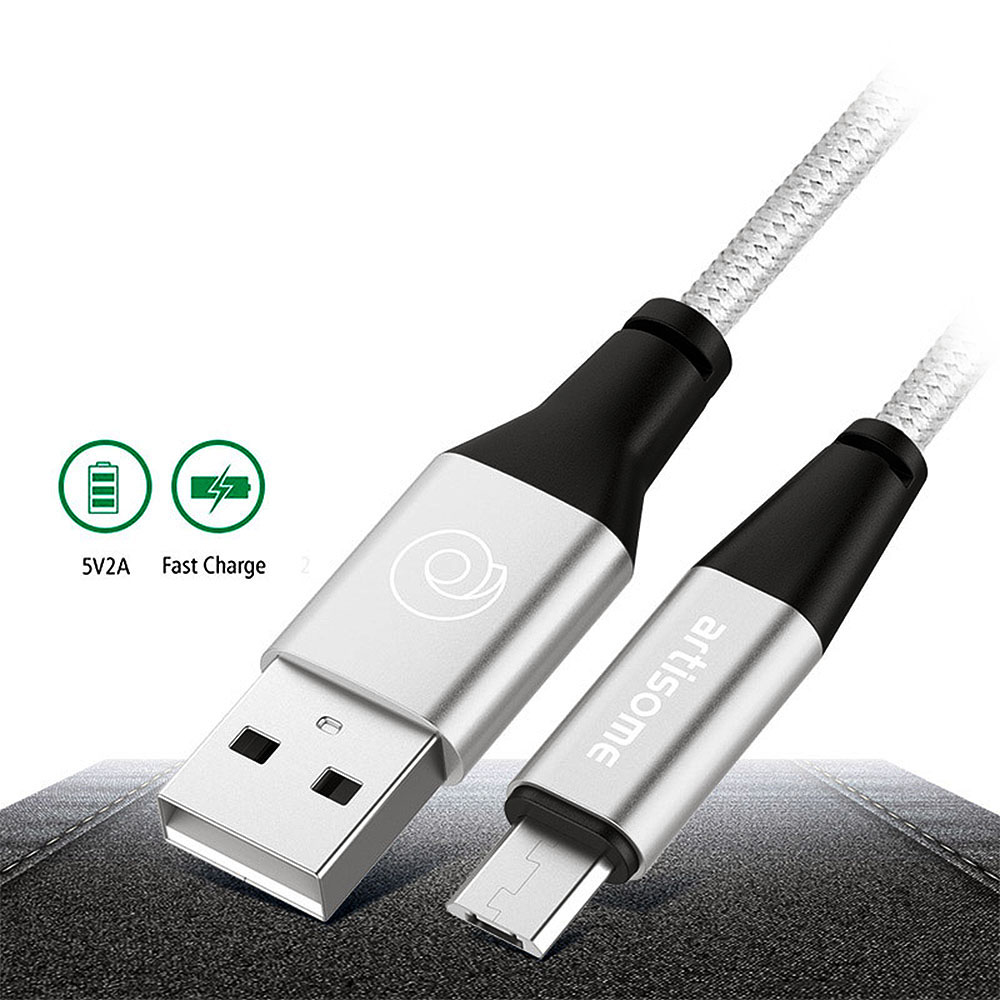Cablu USB A-B Micro Artisome, 1M, Argintiu