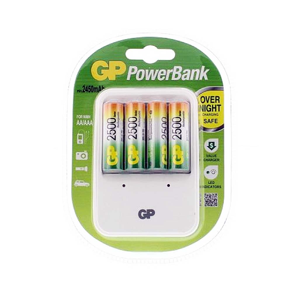 Incarcator GP PowerBank, Acumulatori GP 2500 mAh 4 buc