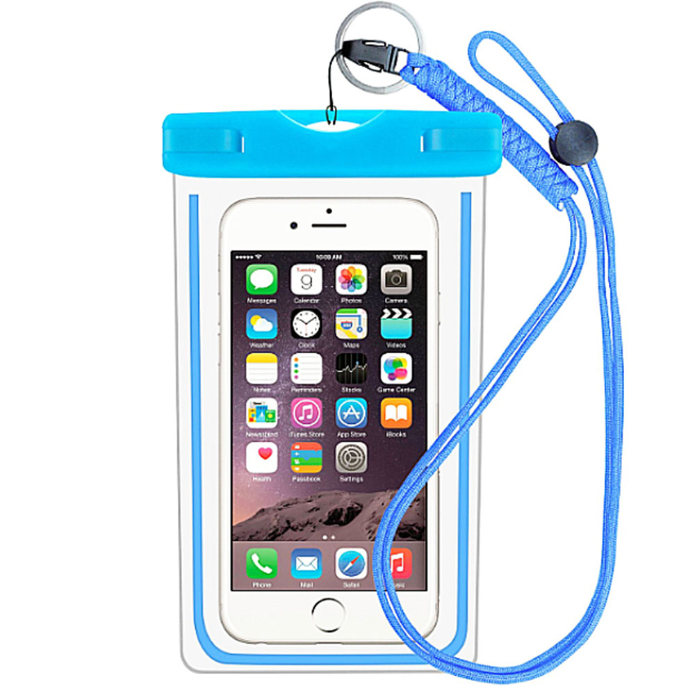 Husa Subacvatica Pentru Smartphone cu Dimensiuni Max. 6", Albastru