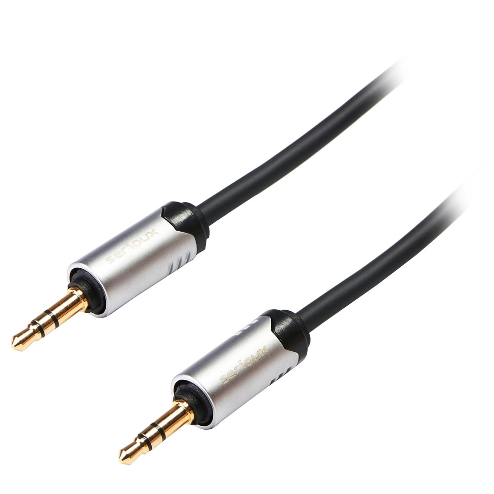 Cablu Audio Jack 3.5mm T - Jack 3.5mm T, Palacat cu Aur, 1.5M, Serioux Premium SRXC-X1.5M07